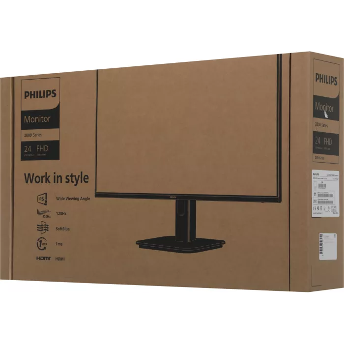 Монитор Philips 23.8" 24E1N2100A черный IPS LED 16:9 HDMI M/M матовая 1500:1 300cd 178гр/178гр 1920x1080 120Hz VGA FHD 2.51кг