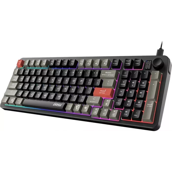 Клавиатура MSI GK110 черный/серый USB Multimedia for gamer LED (S11-04RU258-HH9) кабель 1.5м