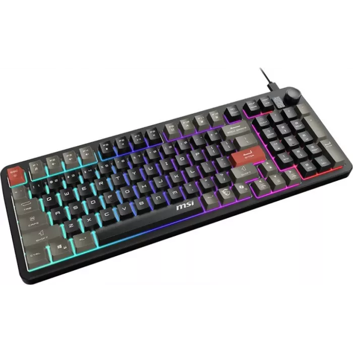 Клавиатура MSI GK110 черный/серый USB Multimedia for gamer LED (S11-04RU258-HH9) кабель 1.5м