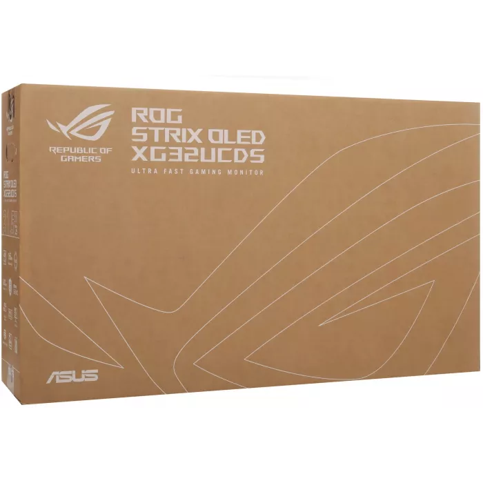 Монитор Asus 31.5" ROG Strix XG32UCDS черный QD OLED LED 0.03ms 16:9 HDMI матовая HAS Piv 1500000:1 1000cd 178гр/178гр 3840x2160 165Hz FreeSync Premium DP 4K USB 6.6кг