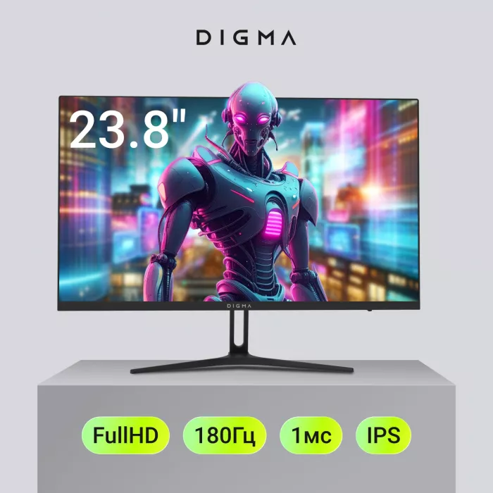 Монитор Digma 23.8" Overdrive 24P411F черный IPS LED 1ms 16:9 HDMI M/M матовая 250cd 178гр/178гр 1920x1080 180Hz G-Sync FreeSync DP FHD 2.8кг