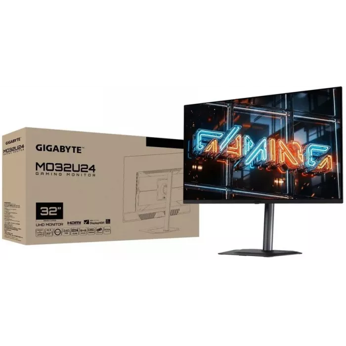 Монитор Gigabyte 31.5" MO32U24 черный QD OLED LED 16:9 HDMI M/M матовая HAS Piv 1500000:1 300cd 178гр/178гр 3840x2160 240Hz DP 4K USB 7.95кг