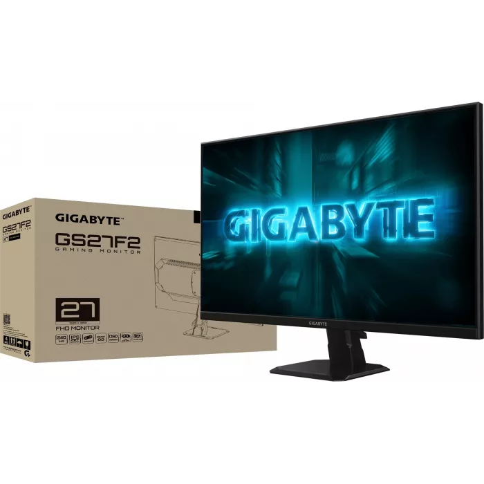 Монитор Gigabyte 27" GS27F2 черный IPS LED 16:9 HDMI полуматовая 1000:1 300cd 178гр/178гр 1920x1080 240Hz FreeSync DP FHD 4.57кг