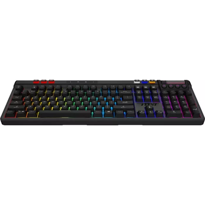Клавиатура MSI STRIKE Pro W Silent механическая серый/черный USB беспроводная BT/Radio Multimedia for gamer LED (подставка для запястий) (S11-43RU210-CLA) кабель 2м