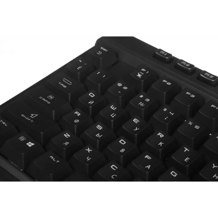 Клавиатура MSI STRIKE Pro W Silent механическая серый/черный USB беспроводная BT/Radio Multimedia for gamer LED (подставка для запястий) (S11-43RU210-CLA) кабель 2м