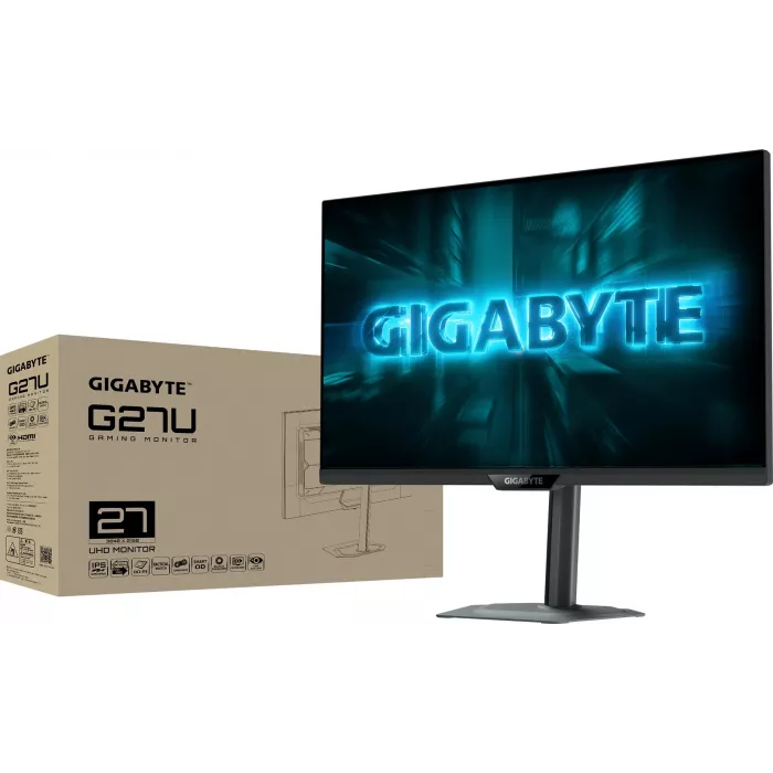 Монитор Gigabyte 27" G27U черный IPS LED 16:9 HDMI матовая HAS Piv 350cd 178гр/178гр 3840x2160 160Hz G-Sync FreeSync Premium DP 4K USB 6.96кг
