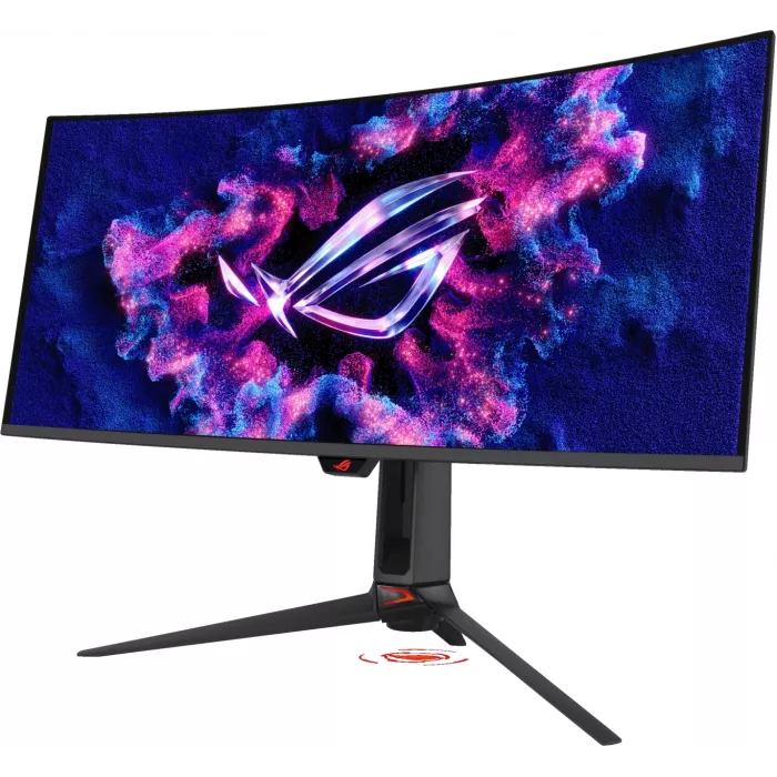 Монитор Asus 34" ROG Swift PG34WCDN черный QD OLED LED 21:9 HDMI матовая HAS Piv 1300cd 178гр/178гр 3440x1440 360Hz FreeSync Premium Pro DP Quad 2K (1440p) USB 8.3кг
