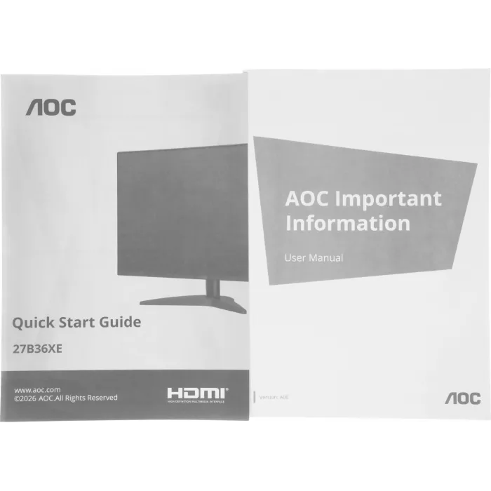 Монитор AOC 27" 27B36XE черный IPS LED 16:9 HDMI матовая 300cd 178гр/178гр 1920x1080 144Hz VGA FHD 3.06кг