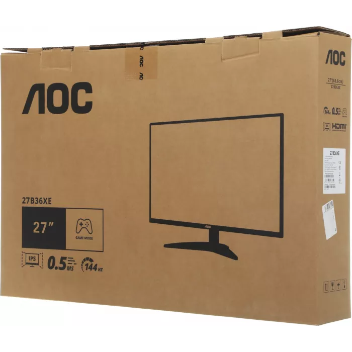 Монитор AOC 27" 27B36XE черный IPS LED 16:9 HDMI матовая 300cd 178гр/178гр 1920x1080 144Hz VGA FHD 3.06кг