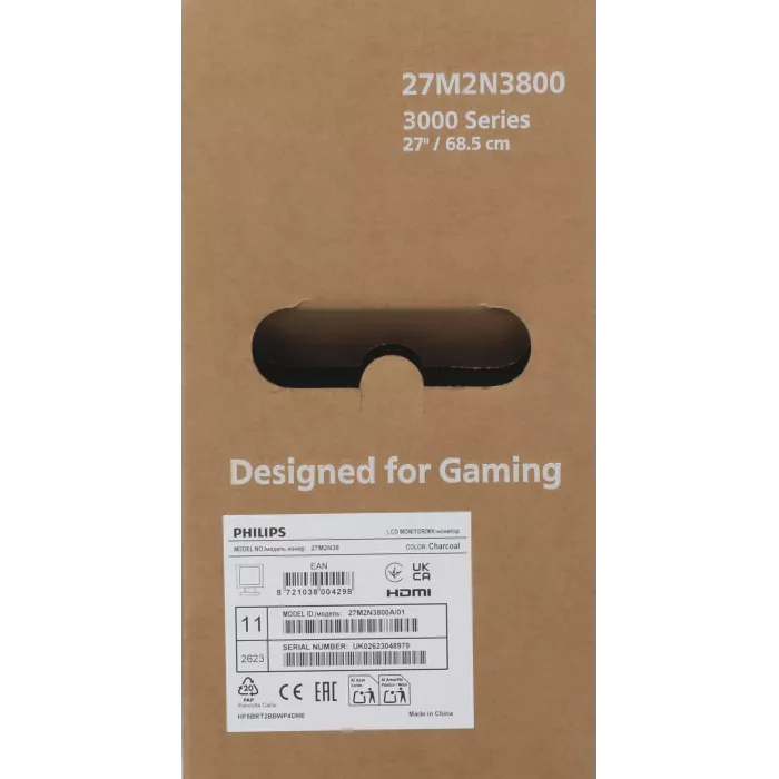 Монитор Philips 27" Evnia Gaming 27M2N3800A черный IPS LED 16:9 HDMI M/M матовая HAS Piv 1000:1 450cd 178гр/178гр 3840x2160 160Hz G-Sync DP 4K 5.82кг