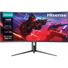 Монитор Hisense 34" 34G6Q PRO светло-серый VA LED 1ms 21:9 HDMI M/M матовая HAS Piv 3000:1 320cd 89гр/89гр 3440x1440 240Hz FreeSync Premium DP Ultra WQHD USB 6.75кг