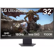 Монитор LG 31.5" UltraGear 32GS60QC-B черный VA LED 16:9 HDMI матовая 3000:1 300cd 178гр/178гр 2560x1440 180Hz FreeSync DP WQ HD 2K (1440p) 7.2кг