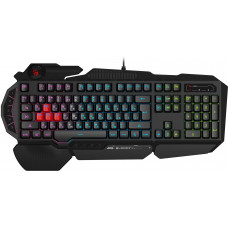 Клавиатура A4Tech B314 черный USB Multimedia for gamer LED (подставка для запястий) кабель 1.8м