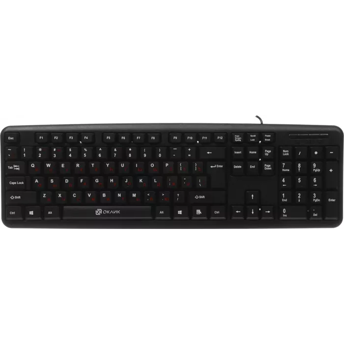 Клавиатура Оклик 90M черный USB (402127) кабель 1.35м