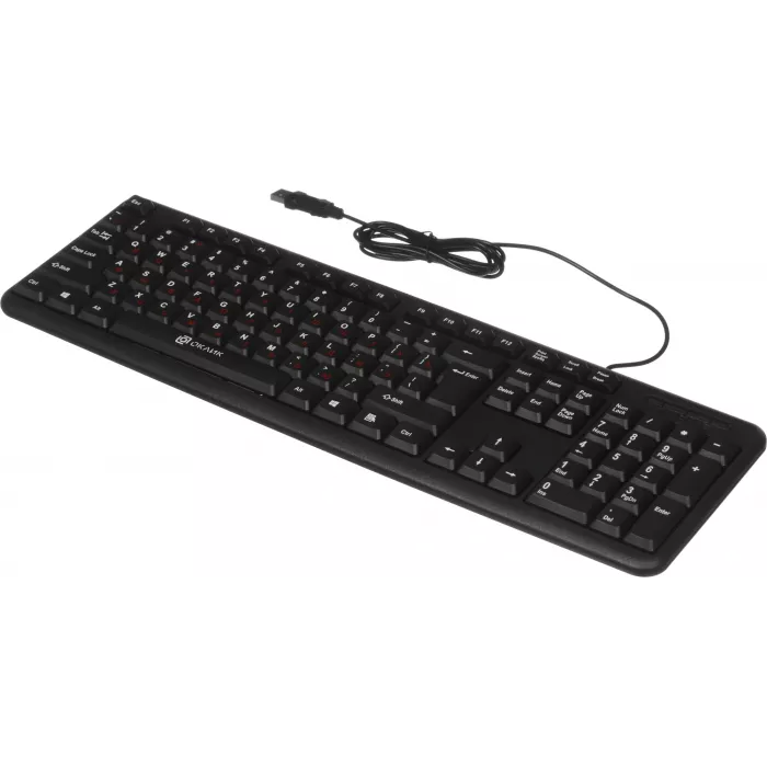 Клавиатура Оклик 90M черный USB (402127) кабель 1.35м