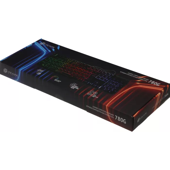 Клавиатура Оклик 780G SLAYER черный USB for gamer LED (412899) кабель 1.5м