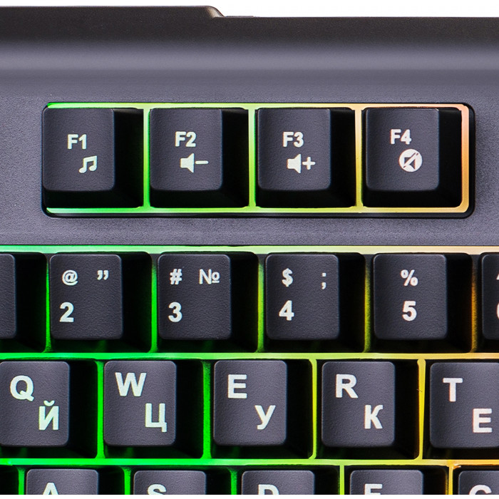 Клавиатура Оклик 717G BLACK DEATH черный/оранжевый USB Multimedia for gamer LED (476395) кабель 1.5м