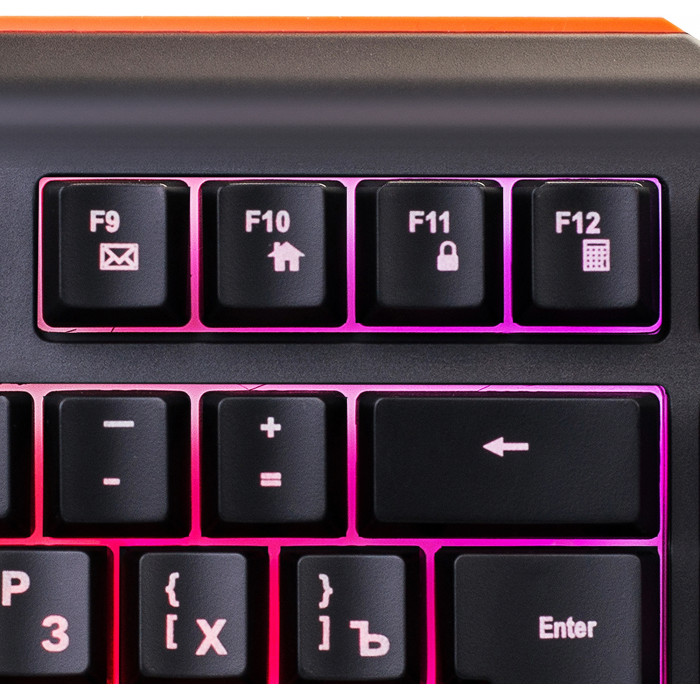 Клавиатура Оклик 717G BLACK DEATH черный/оранжевый USB Multimedia for gamer LED (476395) кабель 1.5м