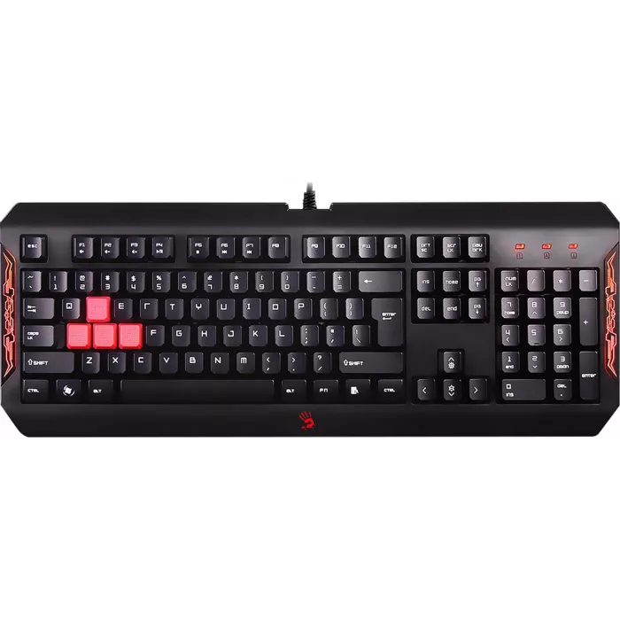 Клавиатура A4Tech Q100 черный USB for gamer LED (Q100 USB) кабель 1.8м