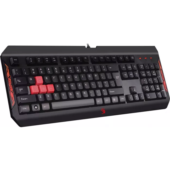Клавиатура A4Tech Q100 черный USB for gamer LED (Q100 USB) кабель 1.8м