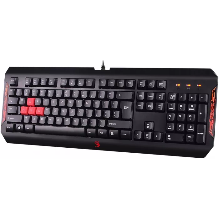 Клавиатура A4Tech Q100 черный USB for gamer LED (Q100 USB) кабель 1.8м