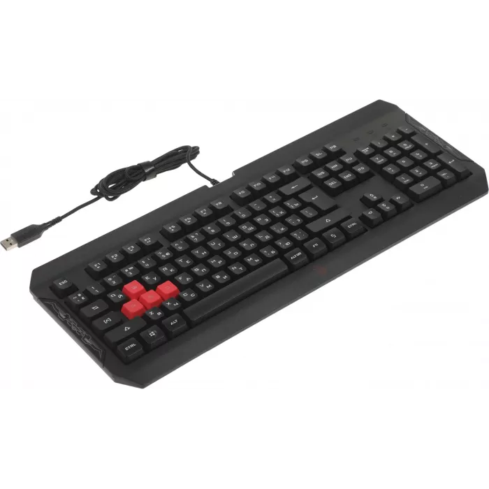 Клавиатура A4Tech Q100 черный USB for gamer LED (Q100 USB) кабель 1.8м