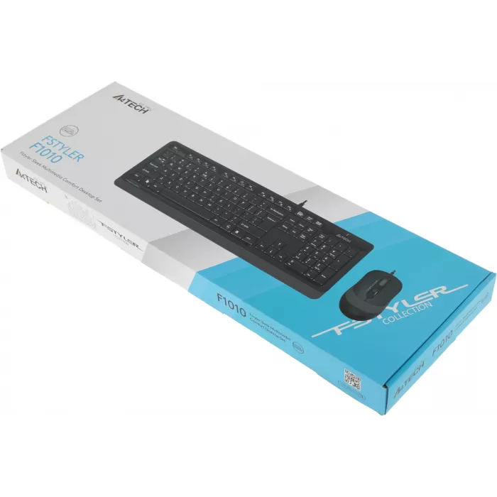 Клавиатура + мышь A4Tech Fstyler F1010 клав:черный/серый мышь:черный/серый USB Multimedia (F1010 GREY)
