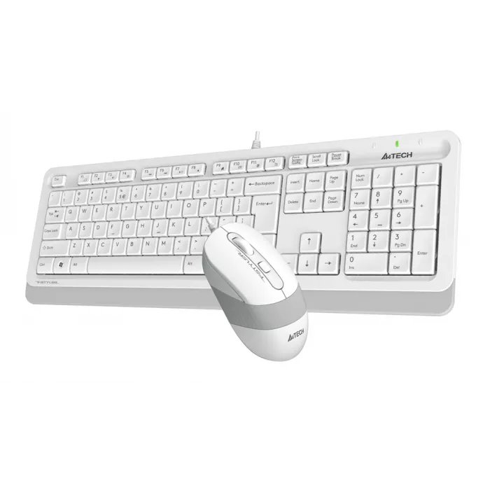 Клавиатура + мышь A4Tech Fstyler F1010 клав:белый/серый мышь:белый/серый USB Multimedia (F1010 WHITE)