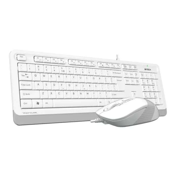 Клавиатура + мышь A4Tech Fstyler F1010 клав:белый/серый мышь:белый/серый USB Multimedia (F1010 WHITE)