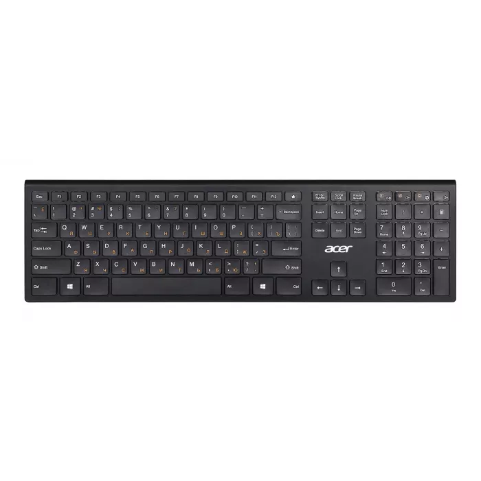 Клавиатура + мышь Acer OKR030 клав:черный мышь:черный USB беспроводная slim Multimedia (ZL.KBDEE.005)
