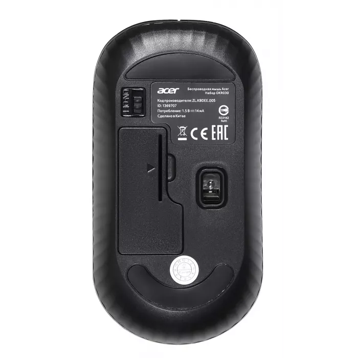 Клавиатура + мышь Acer OKR030 клав:черный мышь:черный USB беспроводная slim Multimedia (ZL.KBDEE.005)