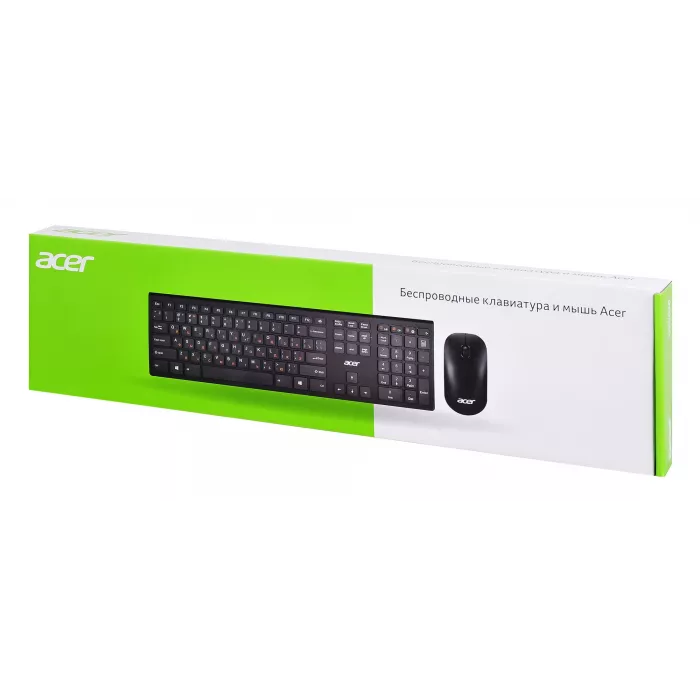 Клавиатура + мышь Acer OKR030 клав:черный мышь:черный USB беспроводная slim Multimedia (ZL.KBDEE.005)