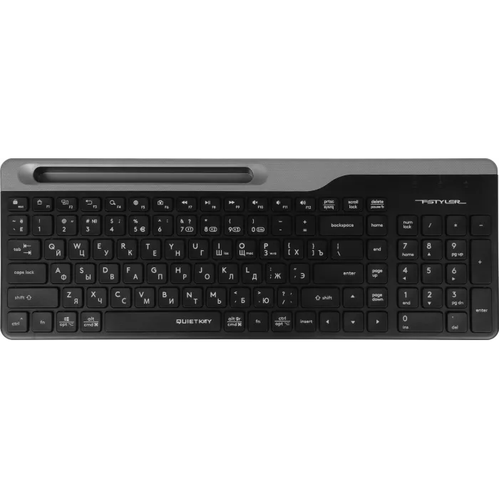 Клавиатура + мышь A4Tech Fstyler FB2535C клав:черный/серый мышь:черный/серый USB беспроводная Bluetooth/Радио slim (FB2535C SMOKY GREY)