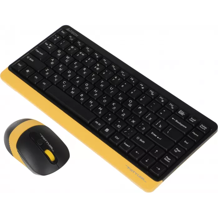 Клавиатура + мышь A4Tech Fstyler FG1110 клав:черный/желтый мышь:черный/желтый USB беспроводная Multimedia (FG1110 BUMBLEBEE)