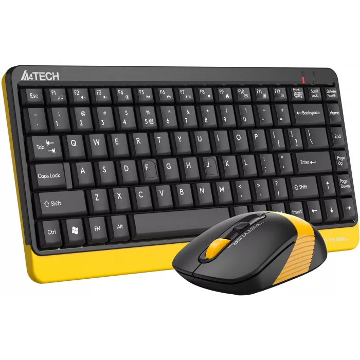 Клавиатура + мышь A4Tech Fstyler FG1110 клав:черный/желтый мышь:черный/желтый USB беспроводная Multimedia (FG1110 BUMBLEBEE)