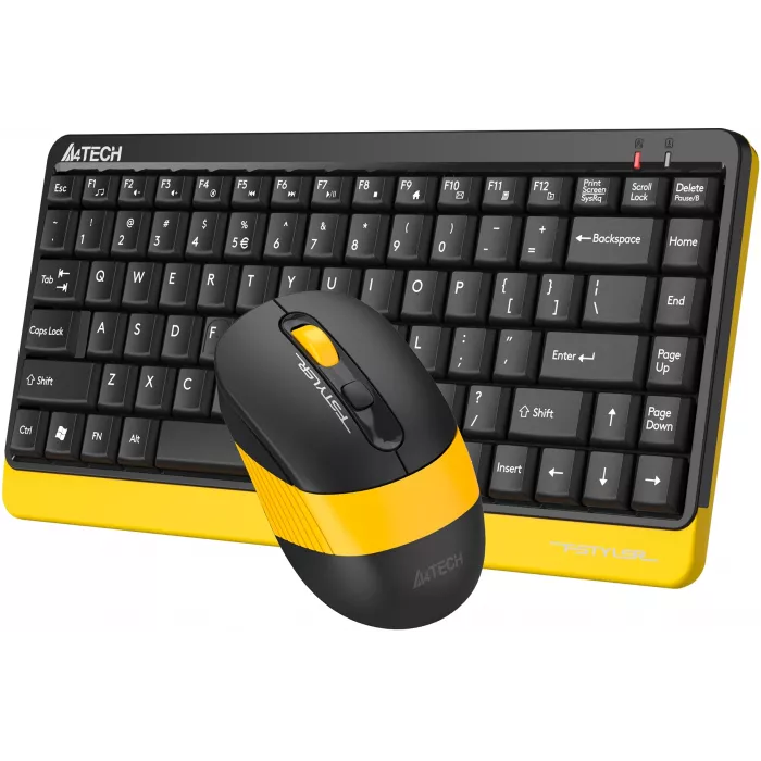Клавиатура + мышь A4Tech Fstyler FG1110 клав:черный/желтый мышь:черный/желтый USB беспроводная Multimedia (FG1110 BUMBLEBEE)