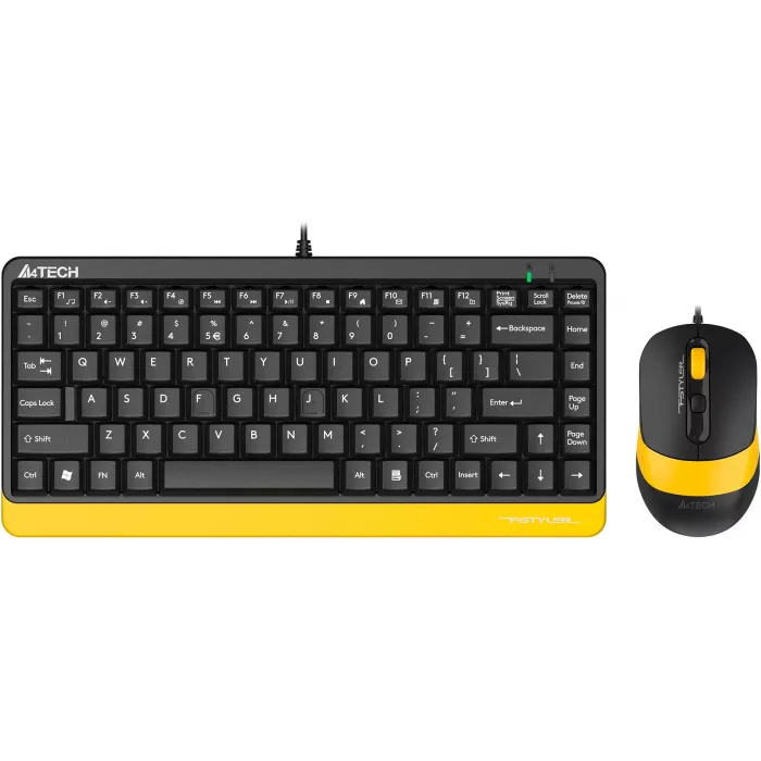 Клавиатура + мышь A4Tech Fstyler F1110 клав:черный/желтый мышь:черный/желтый USB Multimedia (F1110 BUMBLEBEE)