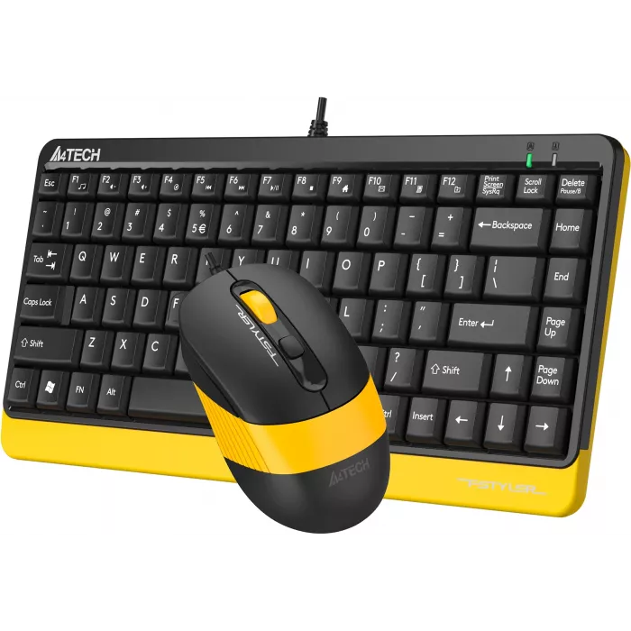 Клавиатура + мышь A4Tech Fstyler F1110 клав:черный/желтый мышь:черный/желтый USB Multimedia (F1110 BUMBLEBEE)