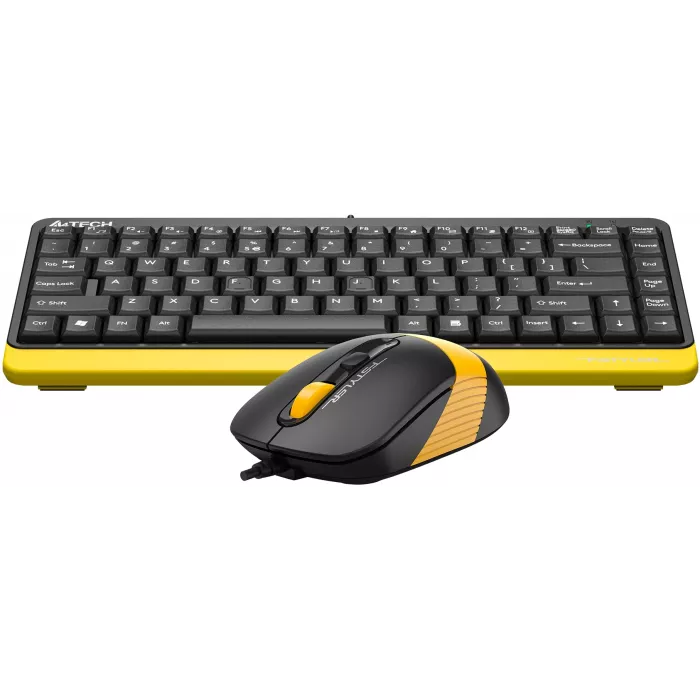 Клавиатура + мышь A4Tech Fstyler F1110 клав:черный/желтый мышь:черный/желтый USB Multimedia (F1110 BUMBLEBEE)