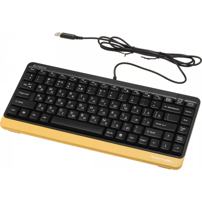 Клавиатура + мышь A4Tech Fstyler F1110 клав:черный/желтый мышь:черный/желтый USB Multimedia (F1110 BUMBLEBEE)