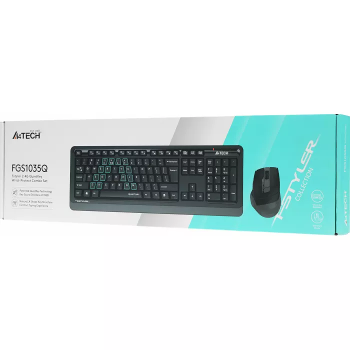 Клавиатура + мышь A4Tech Fstyler FGS1035Q клав:черный/серый мышь:черный/серый USB беспроводная Multimedia (FGS1035Q GREY)