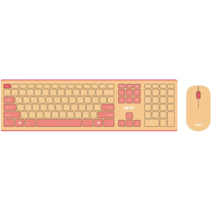 Клавиатура + мышь Acer OCC205 клав:розовый/бежевый мышь:розовый/бежевый USB беспроводная slim Multimedia (ZL.ACCEE.00F)