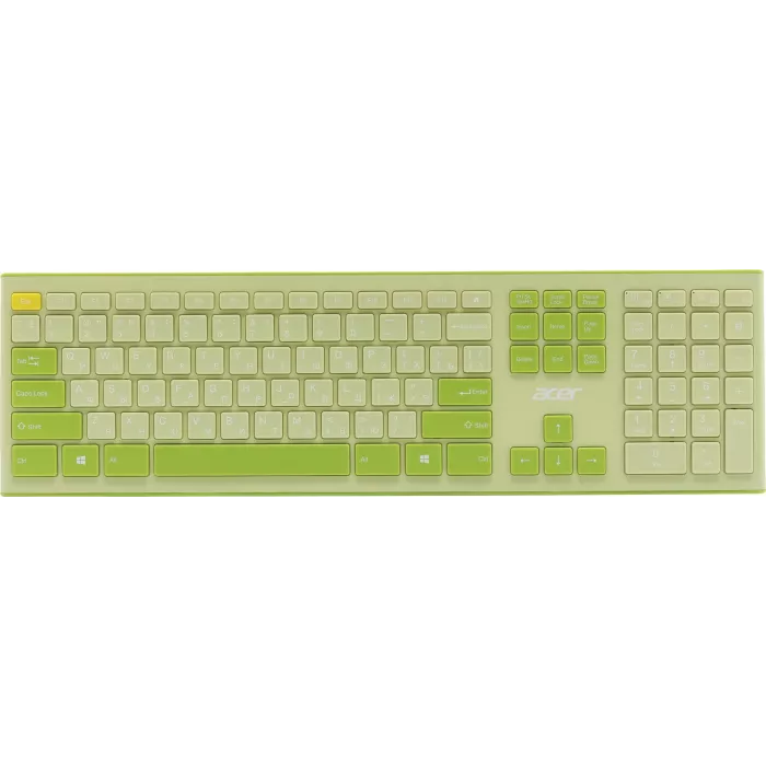 Клавиатура + мышь Acer OCC205 клав:зеленый/желтый мышь:зеленый/желтый USB беспроводная slim Multimedia (ZL.ACCEE.00E)