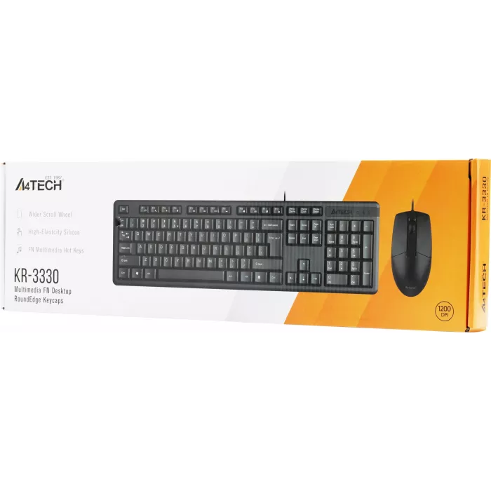 Клавиатура + мышь A4Tech KR-3330 клав:черный мышь:черный USB