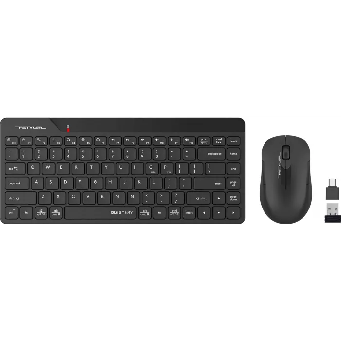 Клавиатура + мышь A4Tech Fstyler FG2200 Air2 клав:черный мышь:черный USB беспроводная slim (FG2200 AIR2 BLACK)