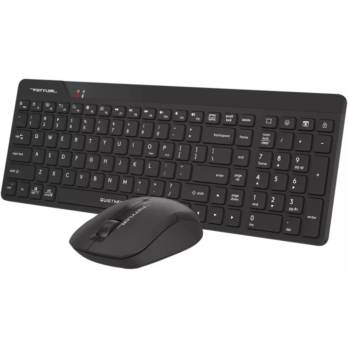 Клавиатура + мышь A4Tech Fstyler FG2300 Air2 клав:черный мышь:черный USB беспроводная slim (FG2300 AIR2 BLACK)