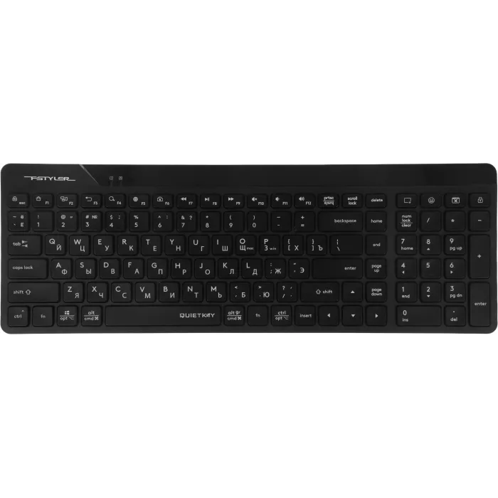 Клавиатура + мышь A4Tech Fstyler FG2300 Air2 клав:черный мышь:черный USB беспроводная slim (FG2300 AIR2 BLACK)