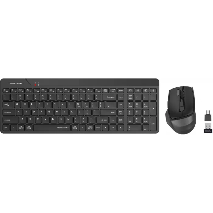Клавиатура + мышь A4Tech Fstyler FG2400 Air2 клав:черный мышь:черный USB беспроводная slim (FG2400 AIR2 BLACK)