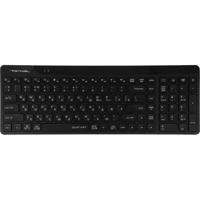 Клавиатура + мышь A4Tech Fstyler FG2400 Air2 клав:черный мышь:черный USB беспроводная slim (FG2400 AIR2 BLACK)