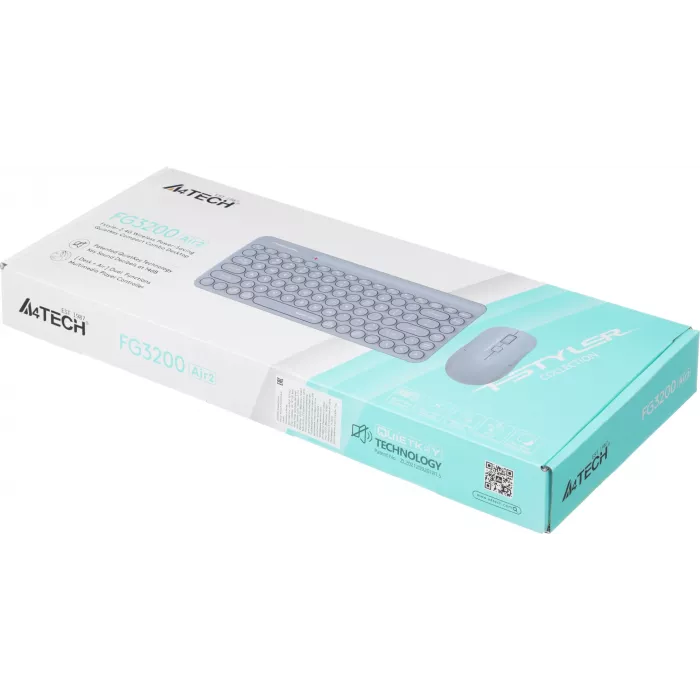 Клавиатура + мышь A4Tech Fstyler FG3200 Air2 клав:синий мышь:синий USB беспроводная slim Multimedia